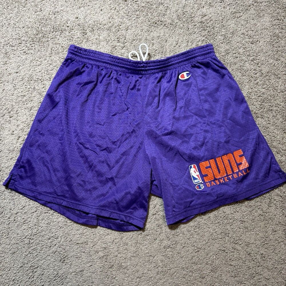 VTG 90s Phoenix Suns Champion Mesh Shorts XL 40-42 Made in USA NBA Basketball